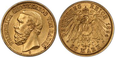 1894-G 20 Mk J-189 Large 4 MS63