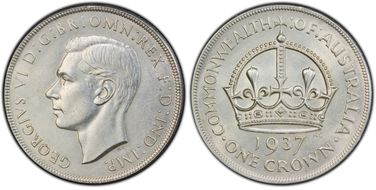 1937 Crown KM-34  Ag AU55
