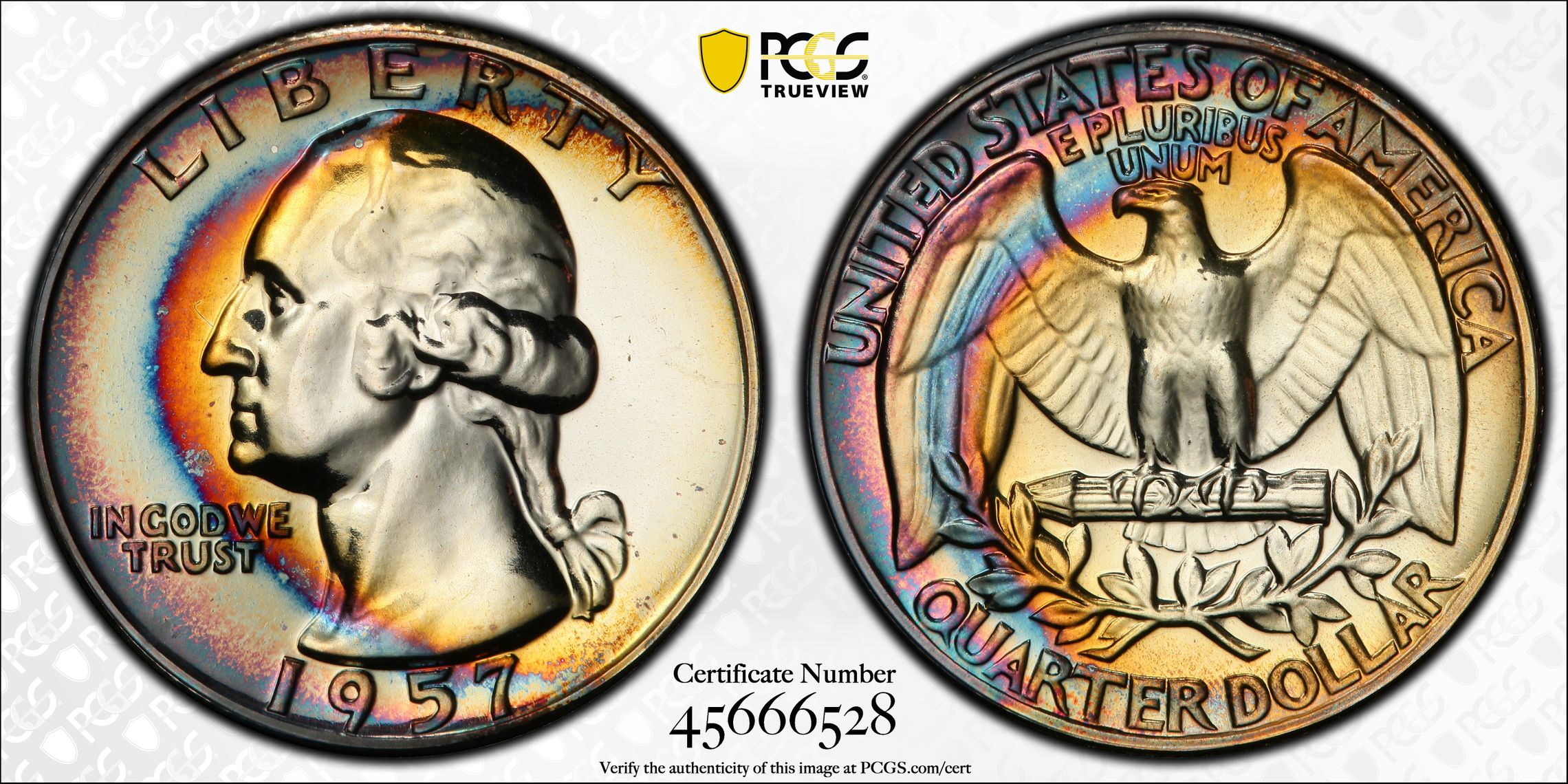 PCGS Certificate Verification Coin Details for Cert #45666528