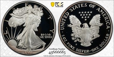 1986-S $1 Silver Eagle PR69DCAM