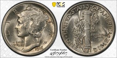 1916 10C Mercury AU58