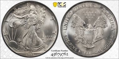 1994 $1 Silver Eagle MS69