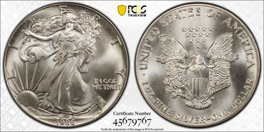 1986-(S) $1 Silver Eagle Struck at San Francisco MS69