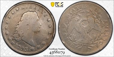 1795 $1 Flowing Hair, BB-14 N1