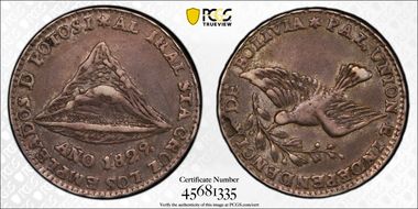 1829 Potosi 1 Sol Burnett-8B1 Fon-Unlisted XF45