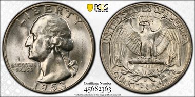 1953-D 25C DDR FS-801 MS64
