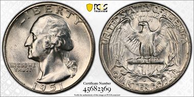 1951-D 25C DDO, FS-101 MS65