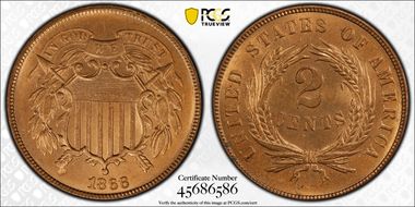 1866 2C MS65RD