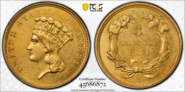 1854-O $3 MS61