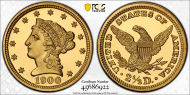 1900 $2.50 PR68DCAM