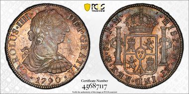 1790-Mo FM 8 R Calico-952 CAROLUS IIII MS62+