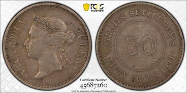 1894 50C KM-13  Ag VF35