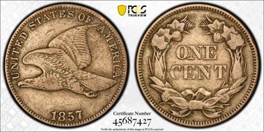 1857 1C Flying Eagle VF20