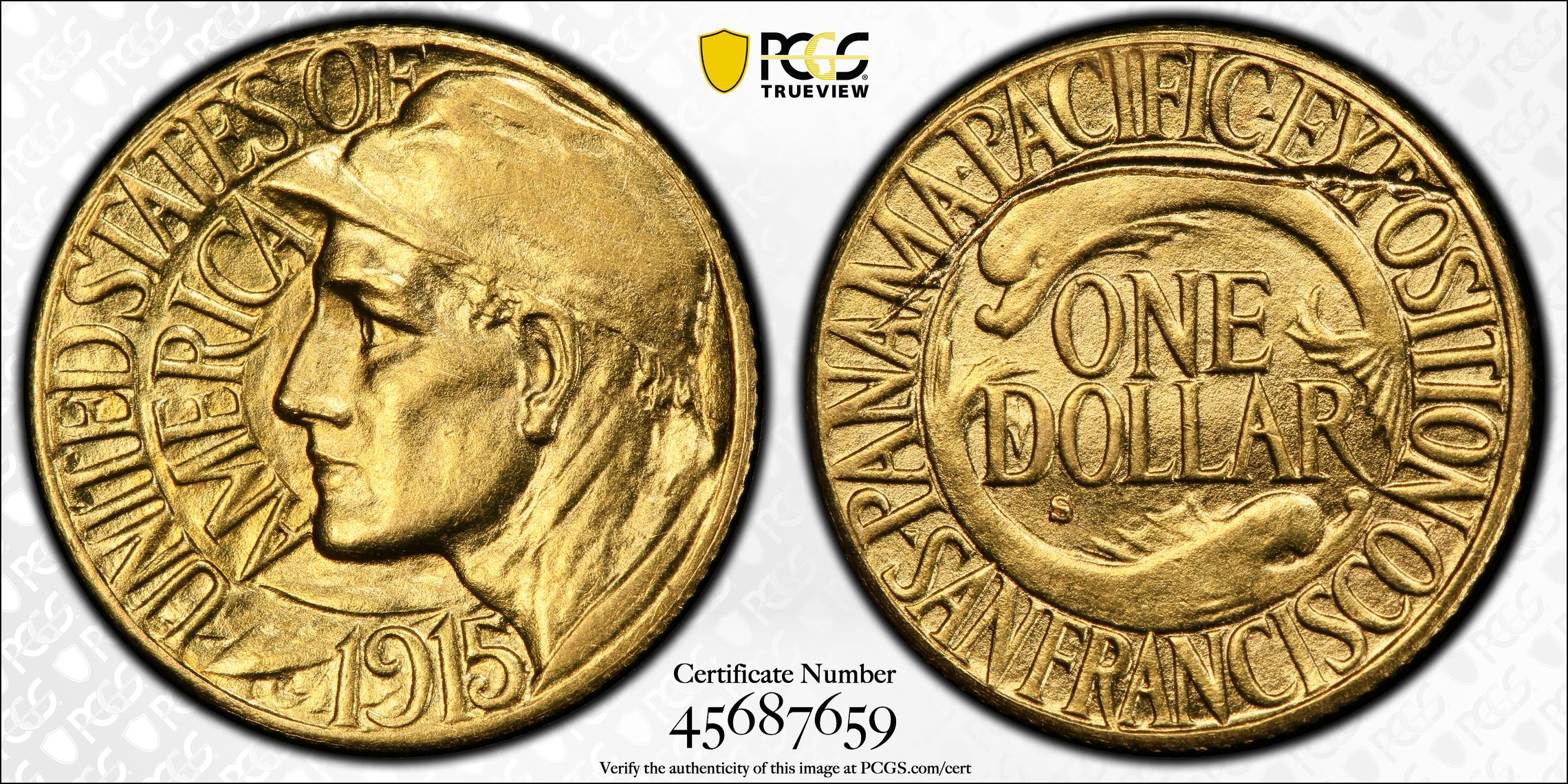 1915-S G$1 Panama-Pacific AU58 PCGS