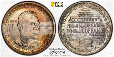 1950-D 50C Booker T. Washington MS67+ 