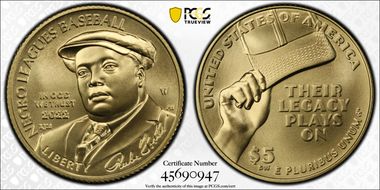 2022-W $5 Negro Leagues Baseball MS70