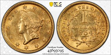 1854 G$1 Type 1 MS62