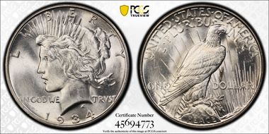 1934-D $1 MS64