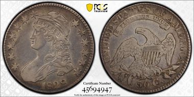 1828 50C Square 2, Small 8s, Lg. Letters N1