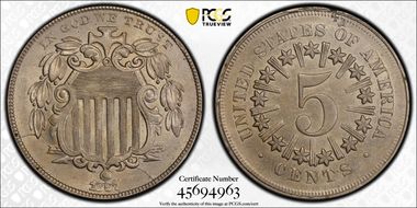 1867 5C Rays MS62