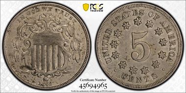 1868 5C AU55