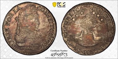 1830-PTS JL 4 Sol KM-96a.1  Ag AU58