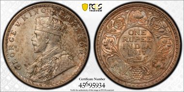 1917(C) Rupee SW-8.37 Prid-213 MS63