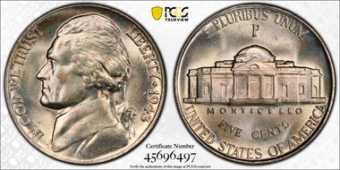 1943-P 5C Doubled Die Obverse MS66+