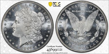 1886 $1 MS67+ 