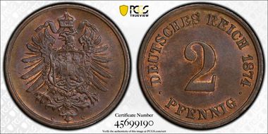1874-C 2 Pfg MS63BN