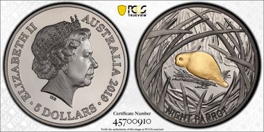 2019 $5 Night Parrot Echoes of Australian Fauna PR70DCAM