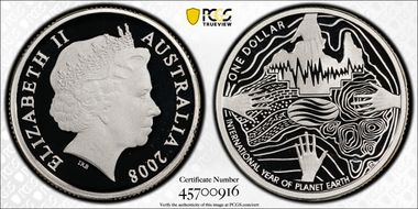 2008 $1 Planet Earth Silver PR69DCAM