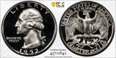 1952 25C PR67DCAM