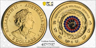 2021-C $2 Indigenous Military Service Colorized MS67