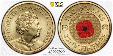 2022-C $2 Remembrance Day Colorized MS68
