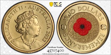 2022-C $2 Remembrance Day Colorized MS67