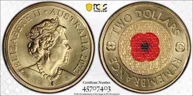 2022-C $2 Remembrance Day Colorized MS67