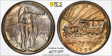 1939-D 50C Oregon MS67+