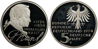 1974-D 5 Mk Kant KM-139 PR69DCAM