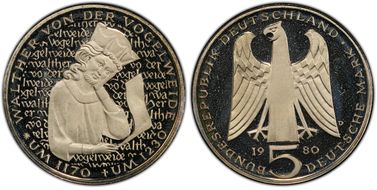 1980-D 5 Mk Vogelweide PR68DCAM