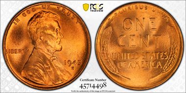 1945-S 1C MS67+ RD