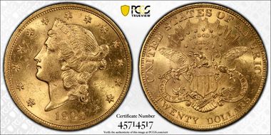1904 $20 MS62