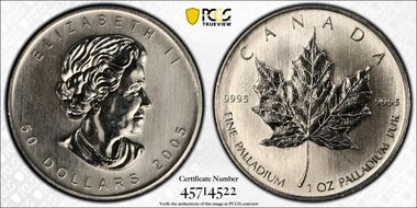 2005 $50 Maple Leaf 1oz Pd MS65