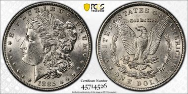 1885 $1 MS62