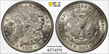 1921 $1 Morgan MS63