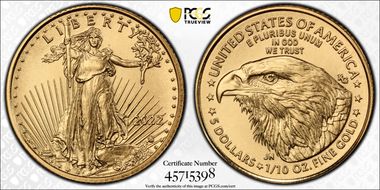 2022 $5 Gold Eagle MS69
