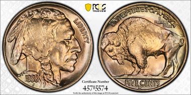 1938-D 5C Buffalo MS67