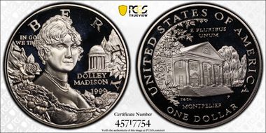 1999-P $1 Dolley Madison PR69DCAM