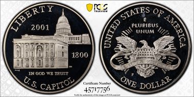 2001-P $1 Capitol Visitor PR69DCAM