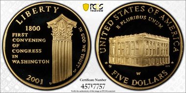 2001-W $5 Capitol Visitor PR69DCAM